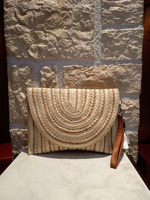 Pochette bicolore écru 