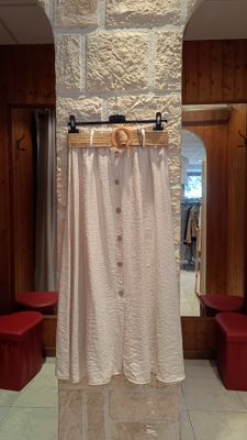 Jupe fluide beige 