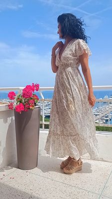 Robe longue Santorini blanc 