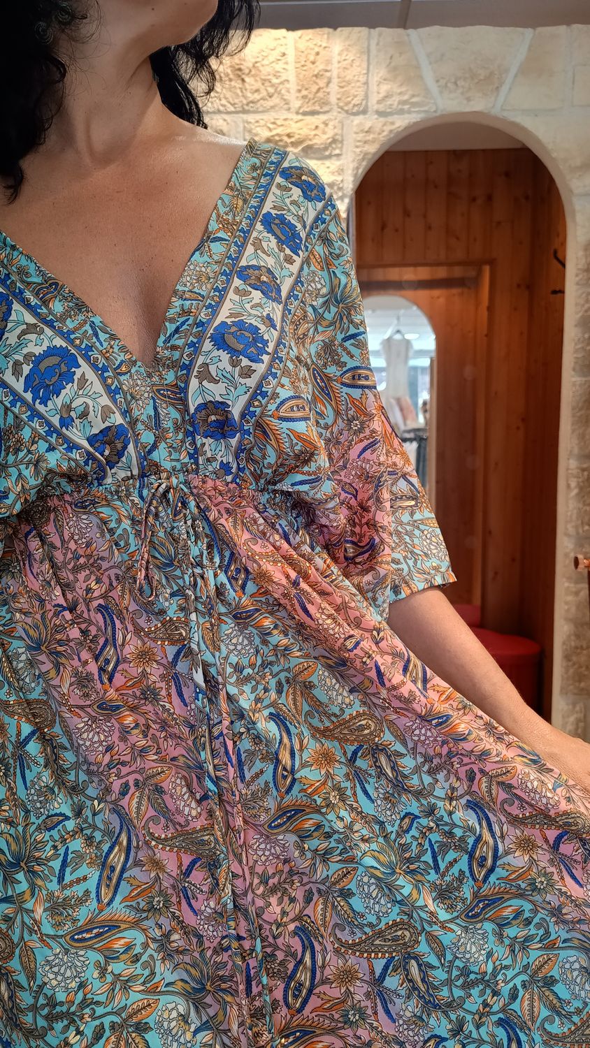 Robe longue Évasion multicolore 