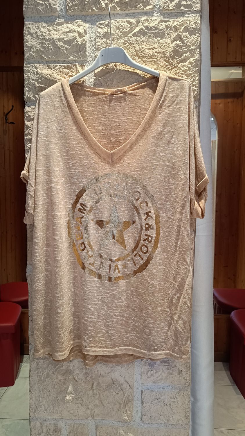 T-shirt Rock Vintage sable 