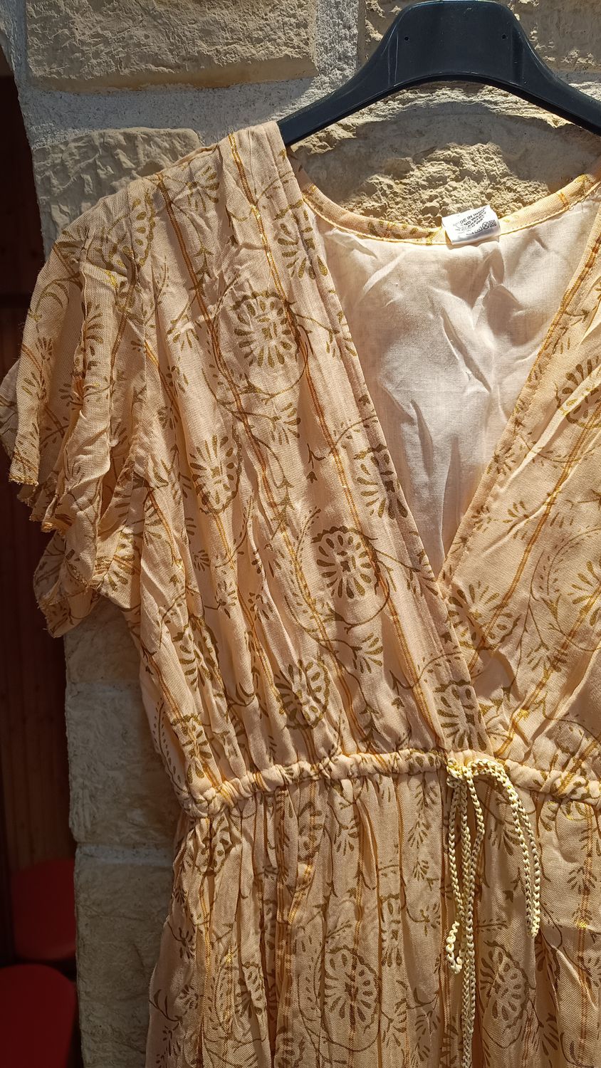 Robe longue Santorini rose poudré 