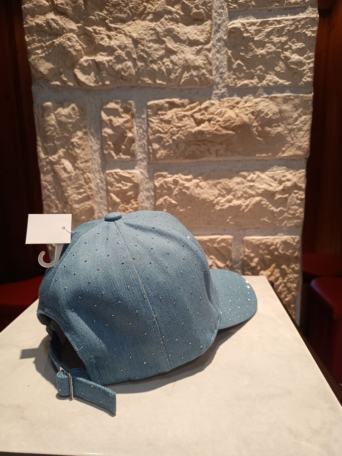 Casquette jean strass clair 