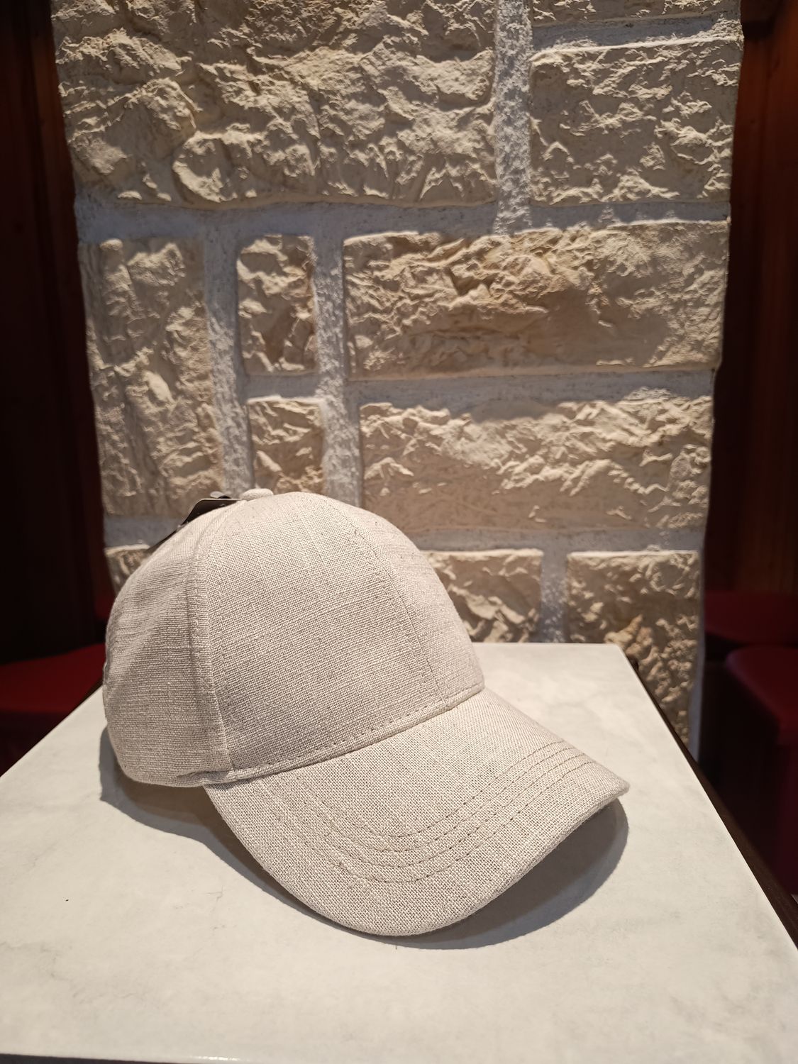 Casquette lin écru 