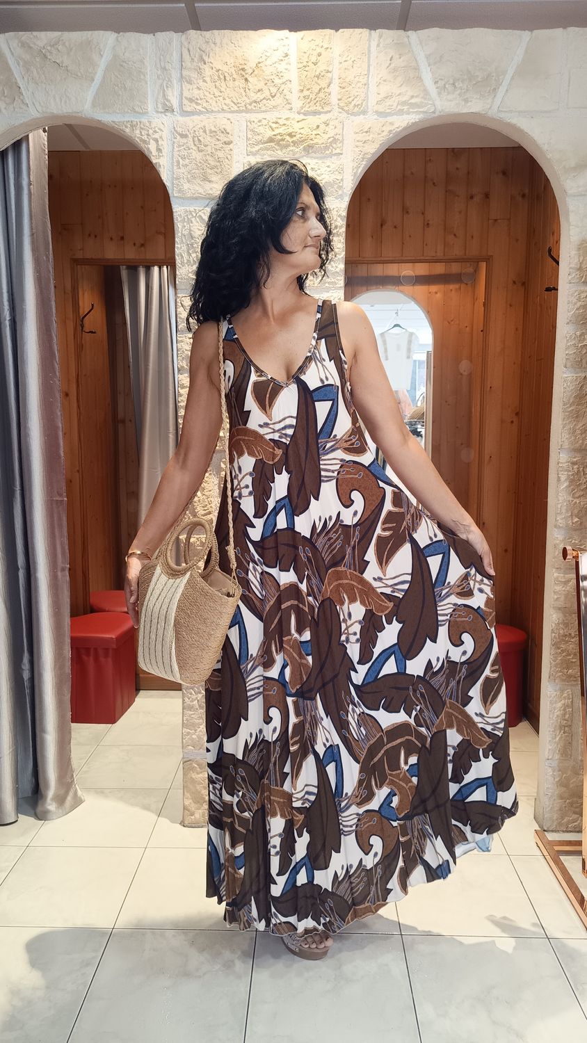 Robe bretelle large chocolat 