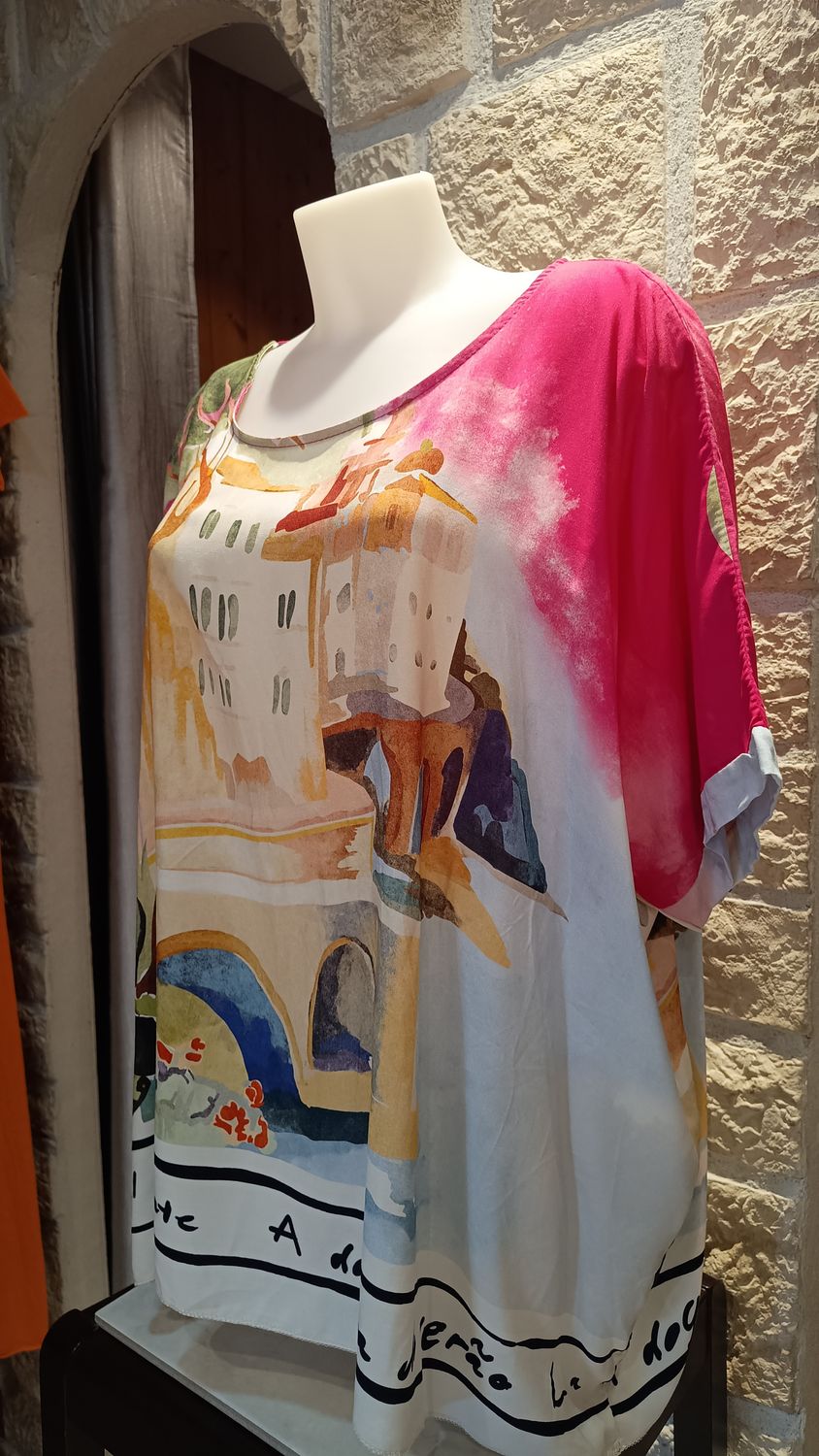 Blouse Paysage rose