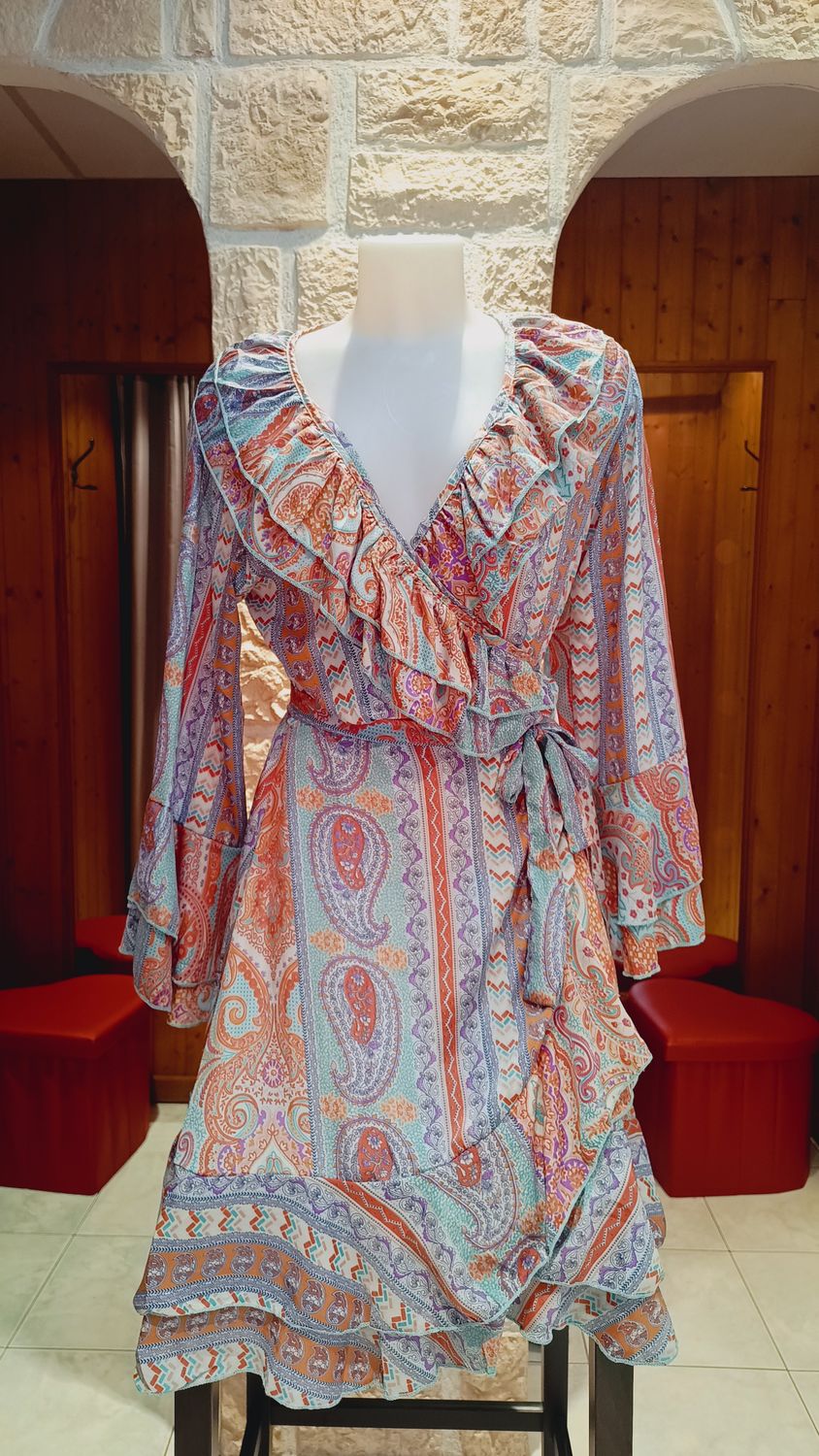 Robe portefeuille multicolore 
