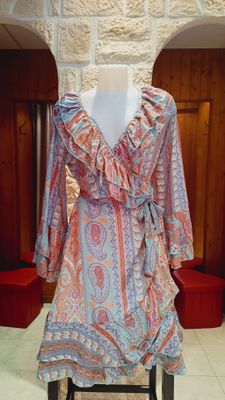 Robe portefeuille multicolore 