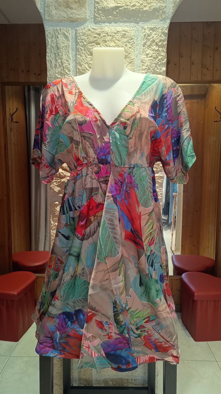 Robe courte Jungle multicolore 