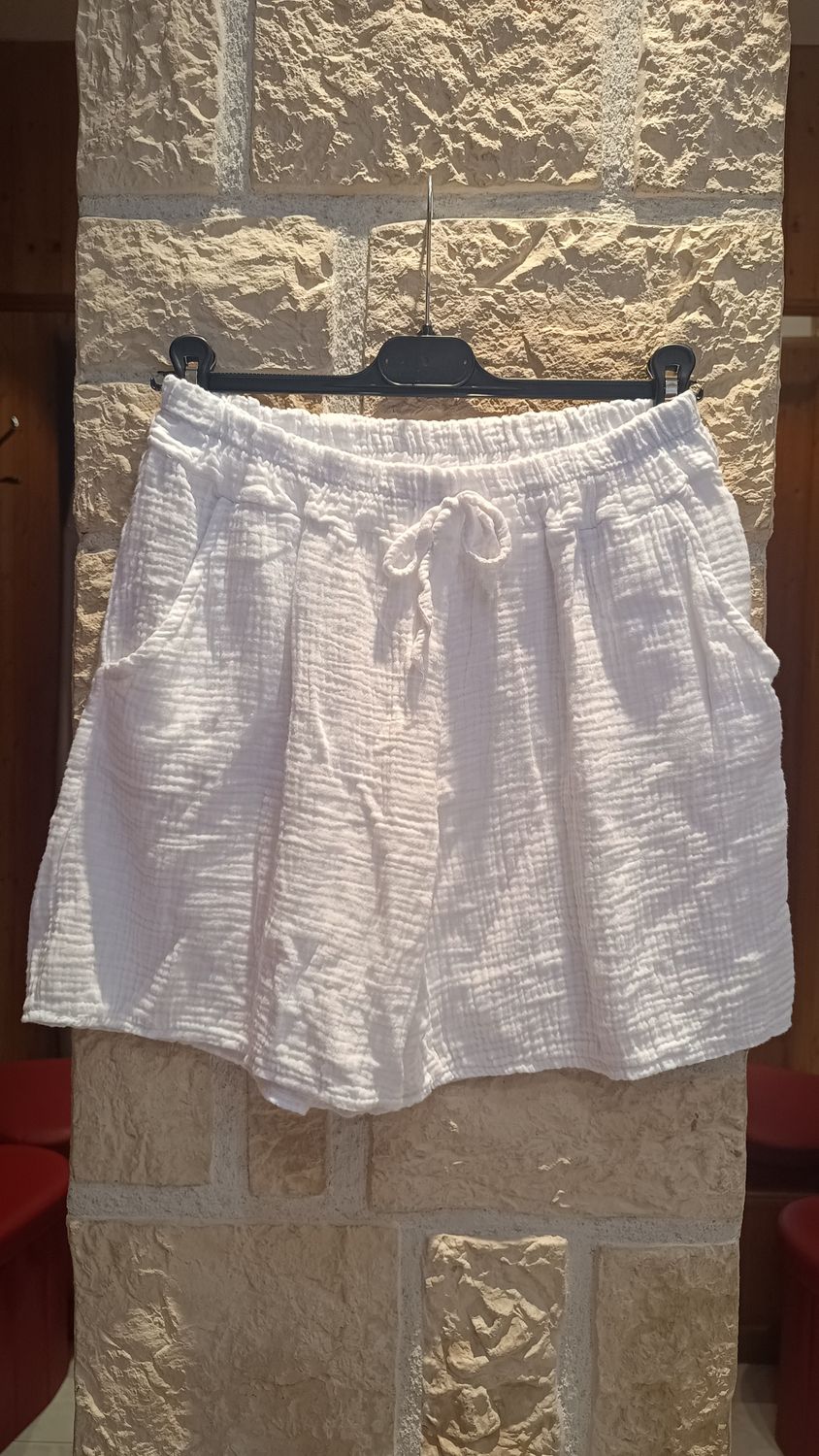 Short gaze coton blanc