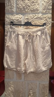 Short gaze coton beige 