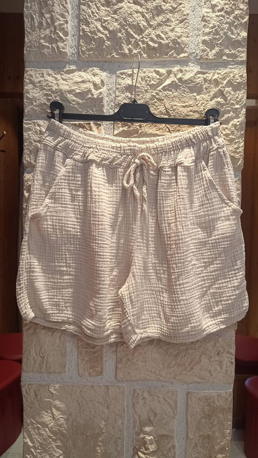 Short gaze coton beige 