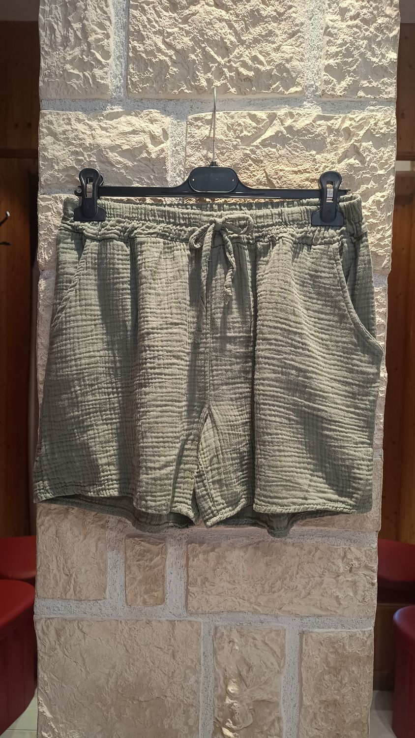Short gaze coton kaki