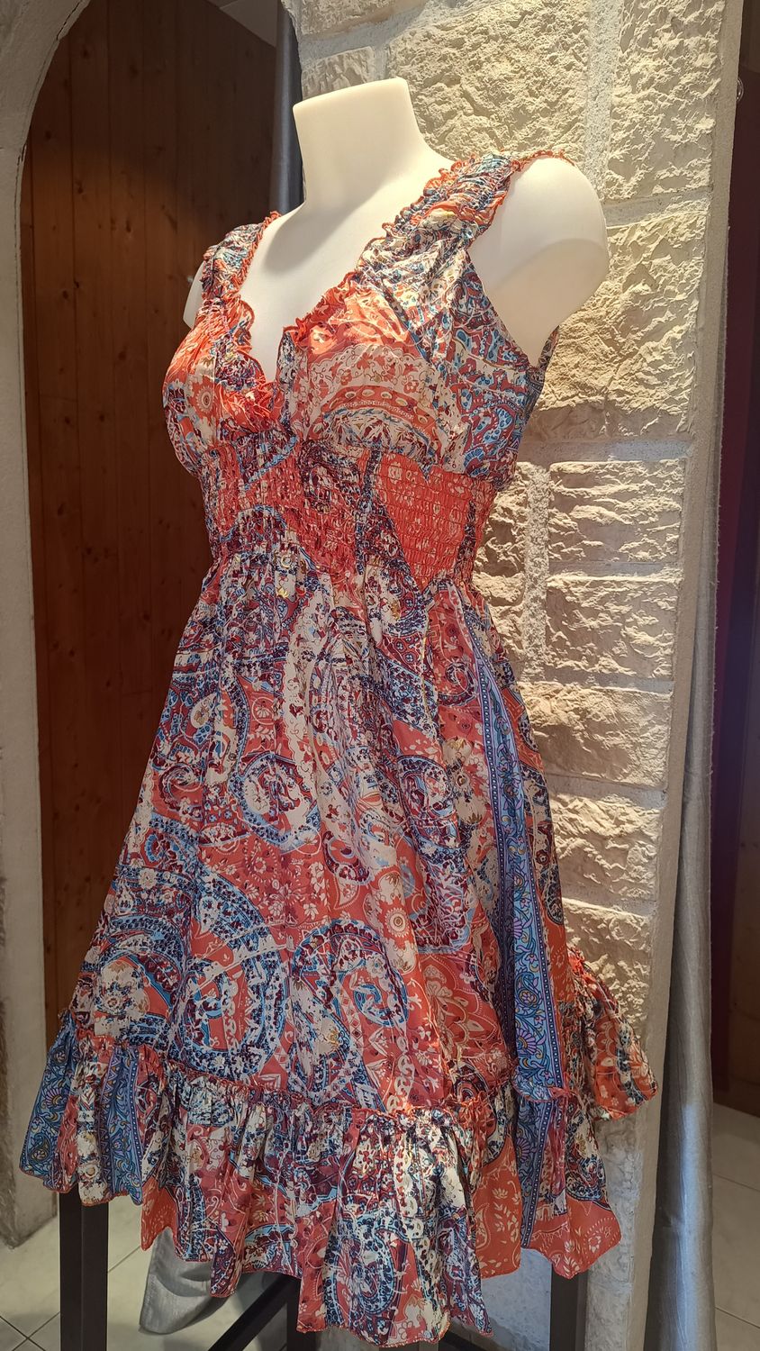 Robe imprimée rouge