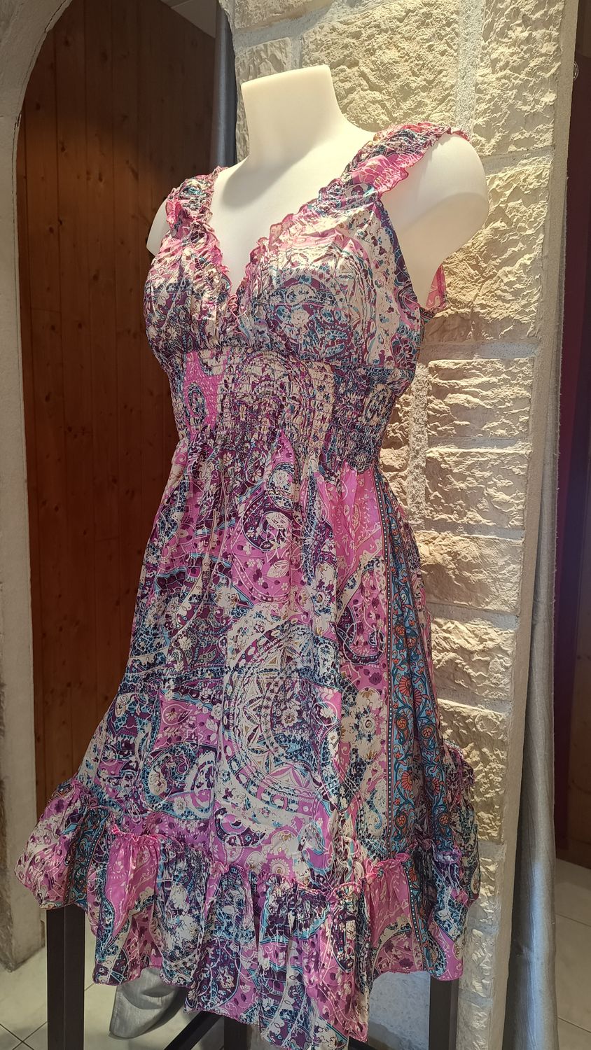Robe imprimée rose 