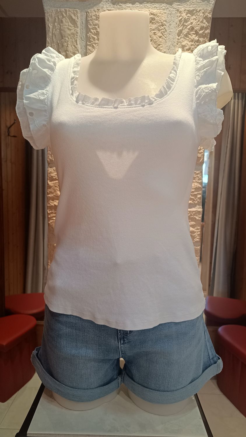 Top Frou Frou blanc