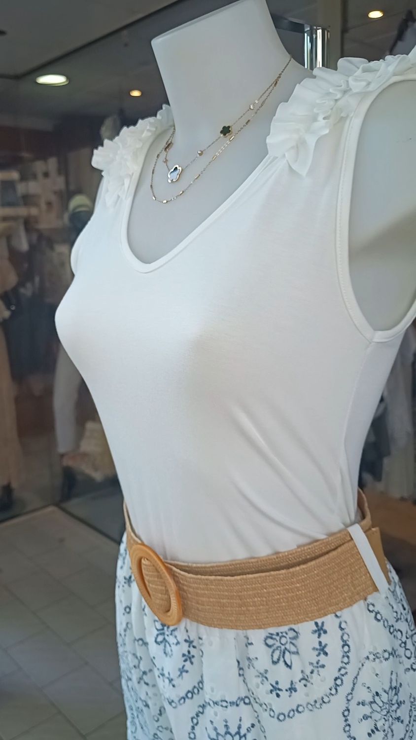 Débardeur Frou Frou blanc cassé 