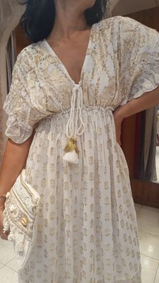 Robe longue Marrakech écru 