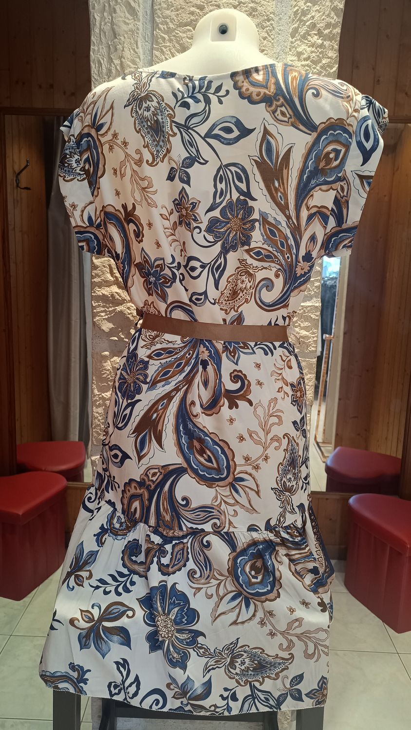 Robe imprimée Vintage bleu 