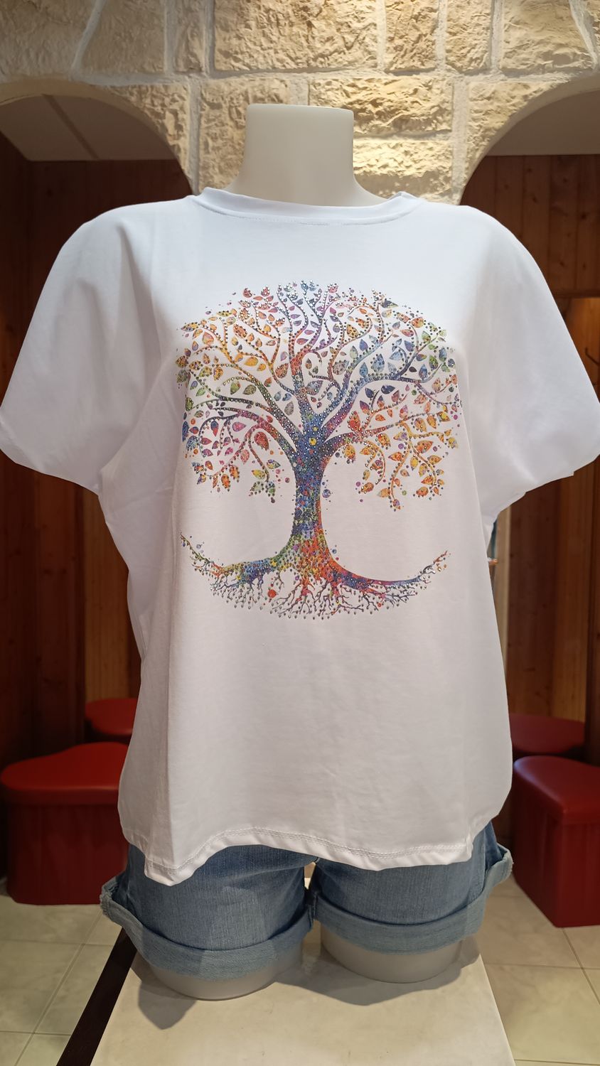 T-shirt Arbre de vie blanc