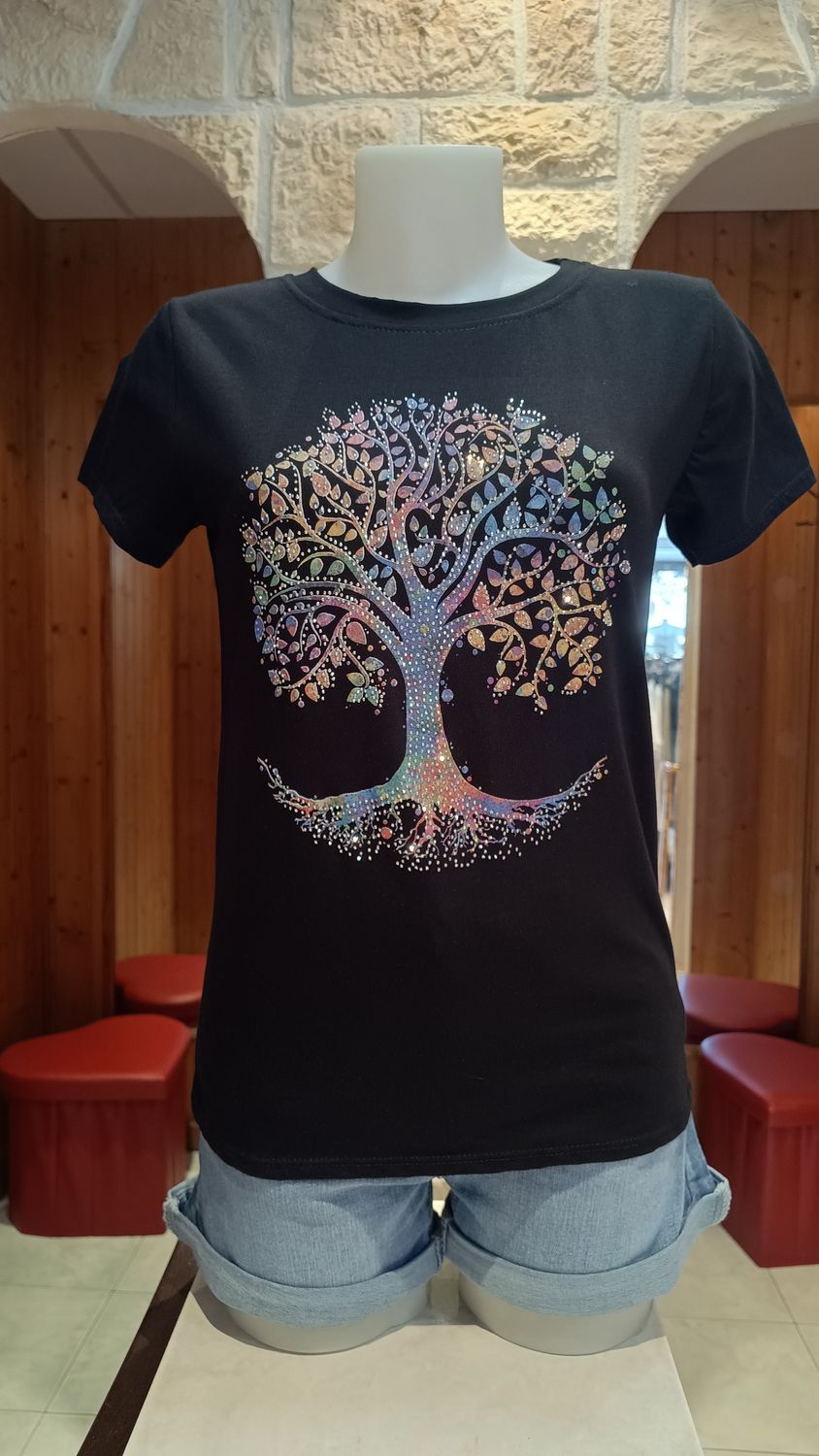 T-shirt Arbre de vie noir