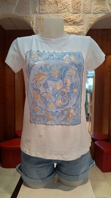 T-shirt Baroque bleu ciel 