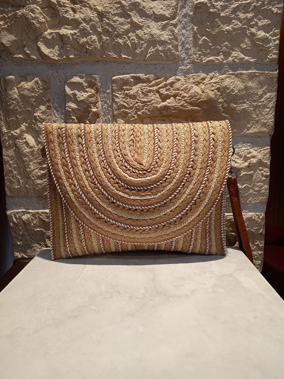 Pochette bicolore marron 