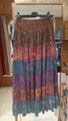 Jupe Gipsy kaki multicolore 