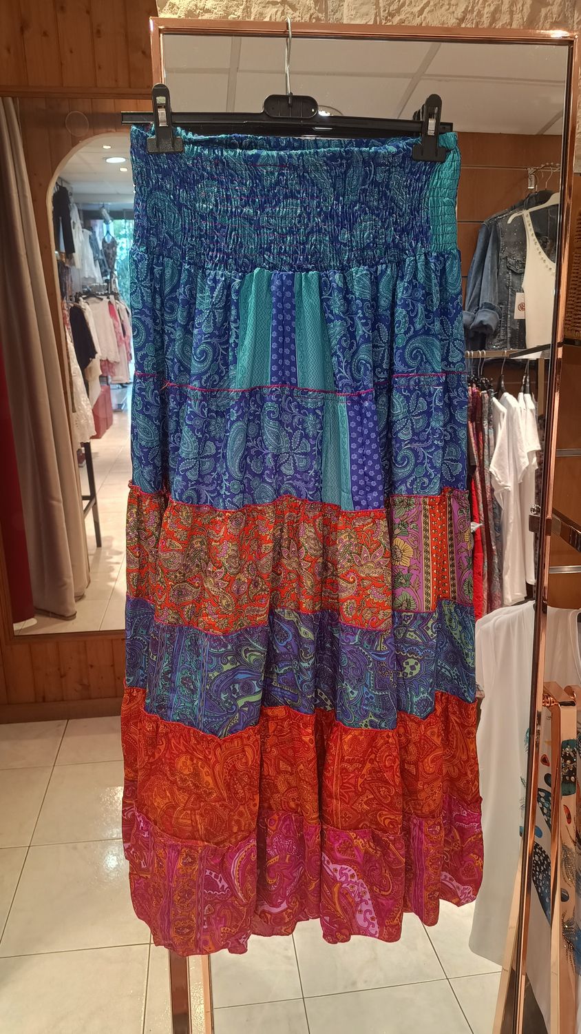 Jupe Gipsy bleu et rouge 