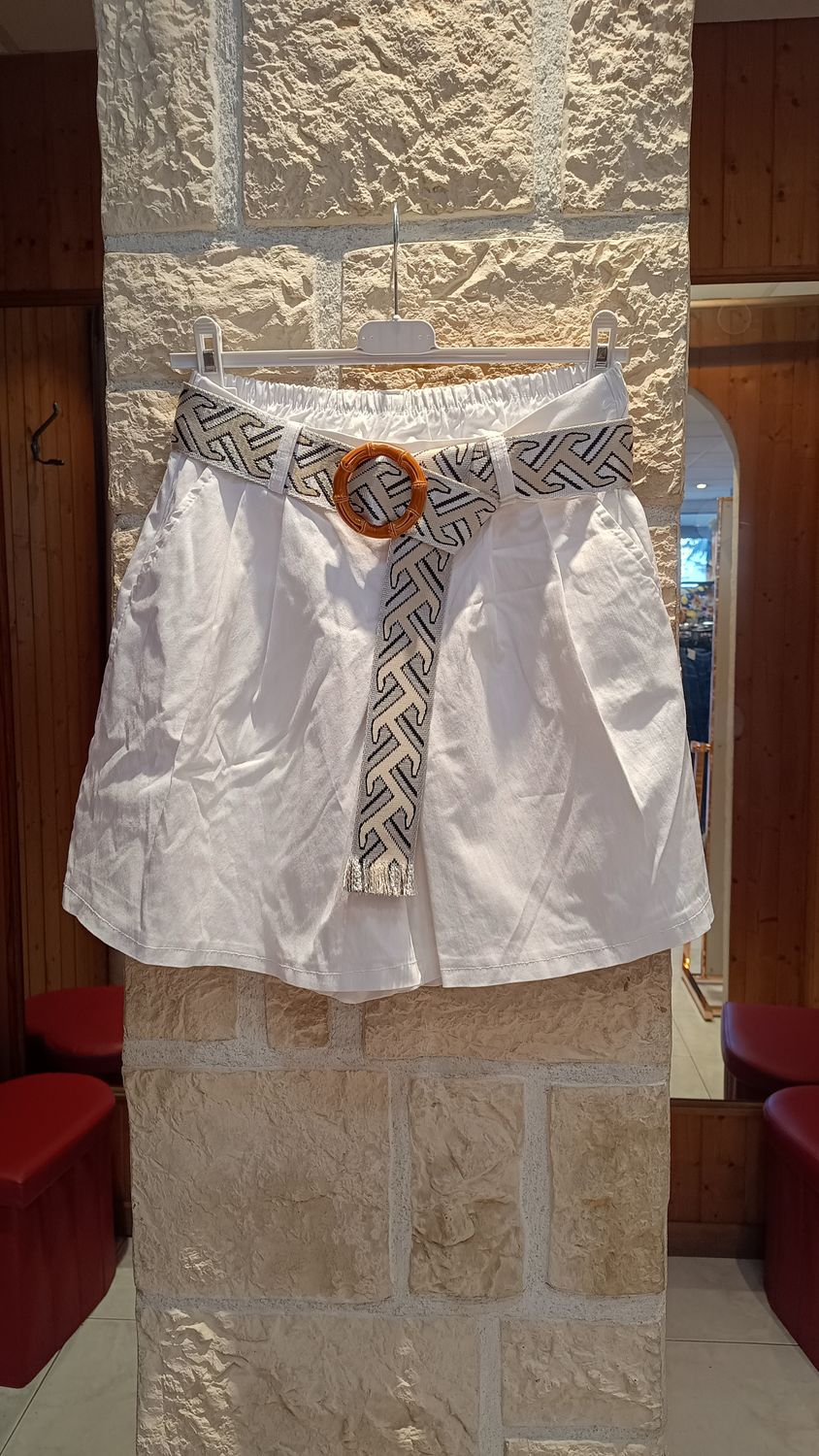 Short à pinces blanc 