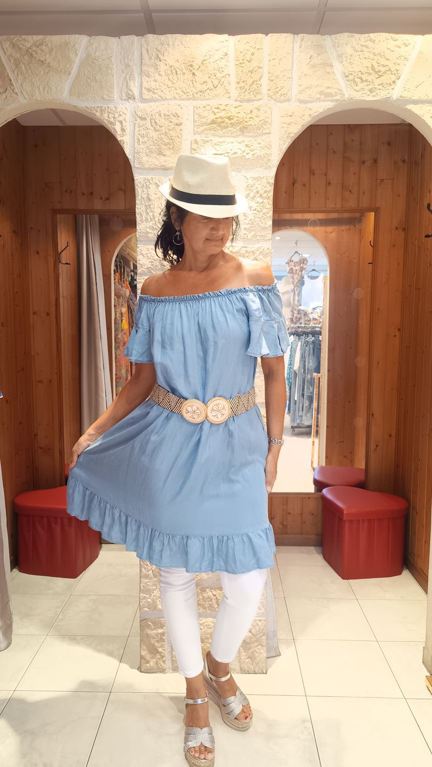 Robe jean bleu clair