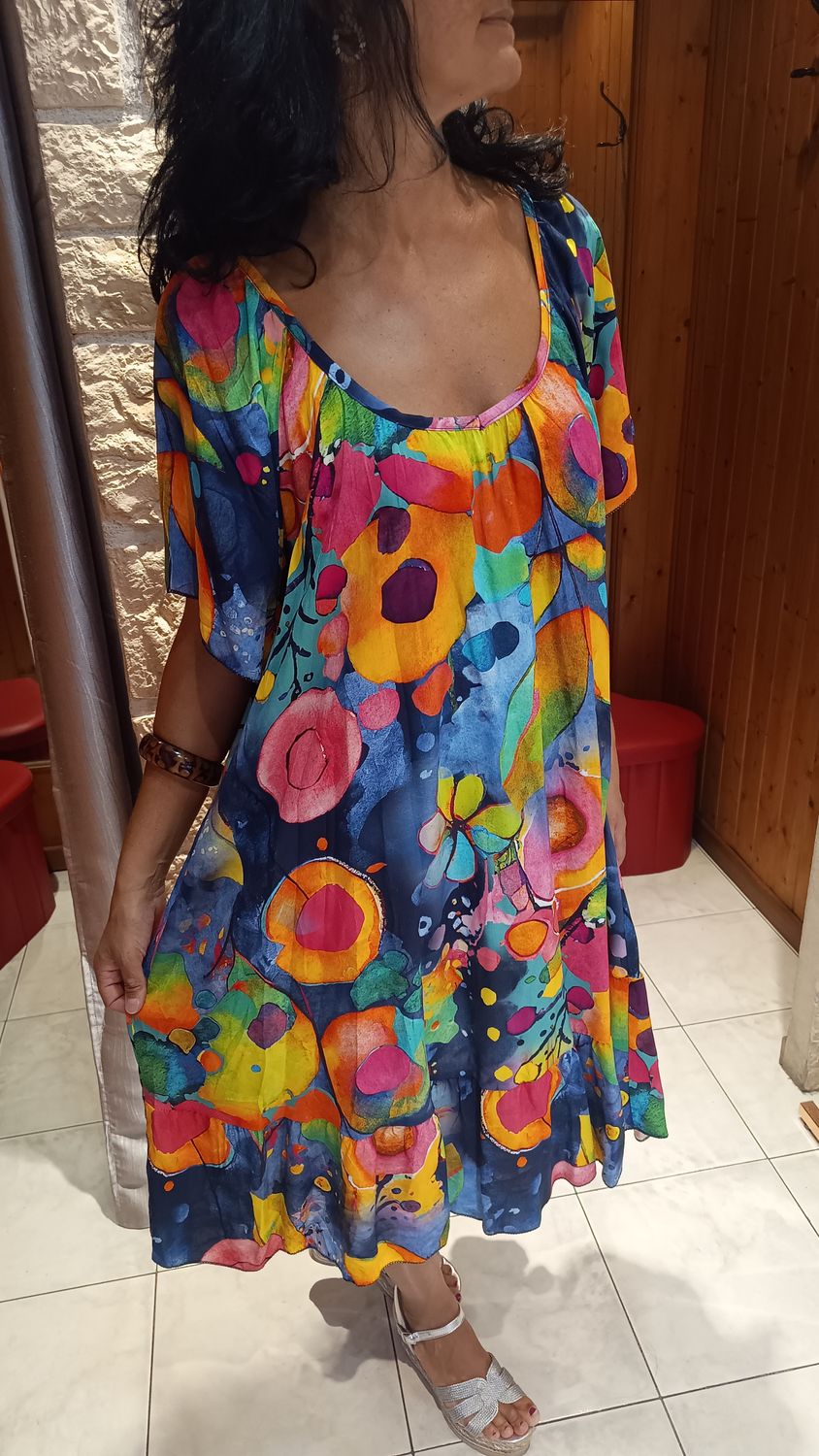 Robe midi Desy bleu marine 
