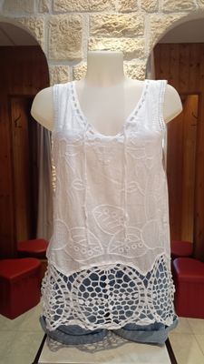 Débardeur dentelle blanc 