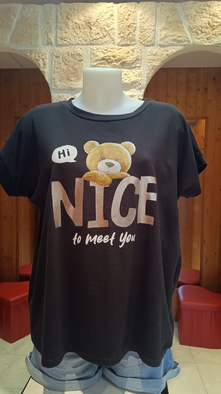 T-shirt Teddy noir