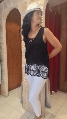 Débardeur dentelle noir