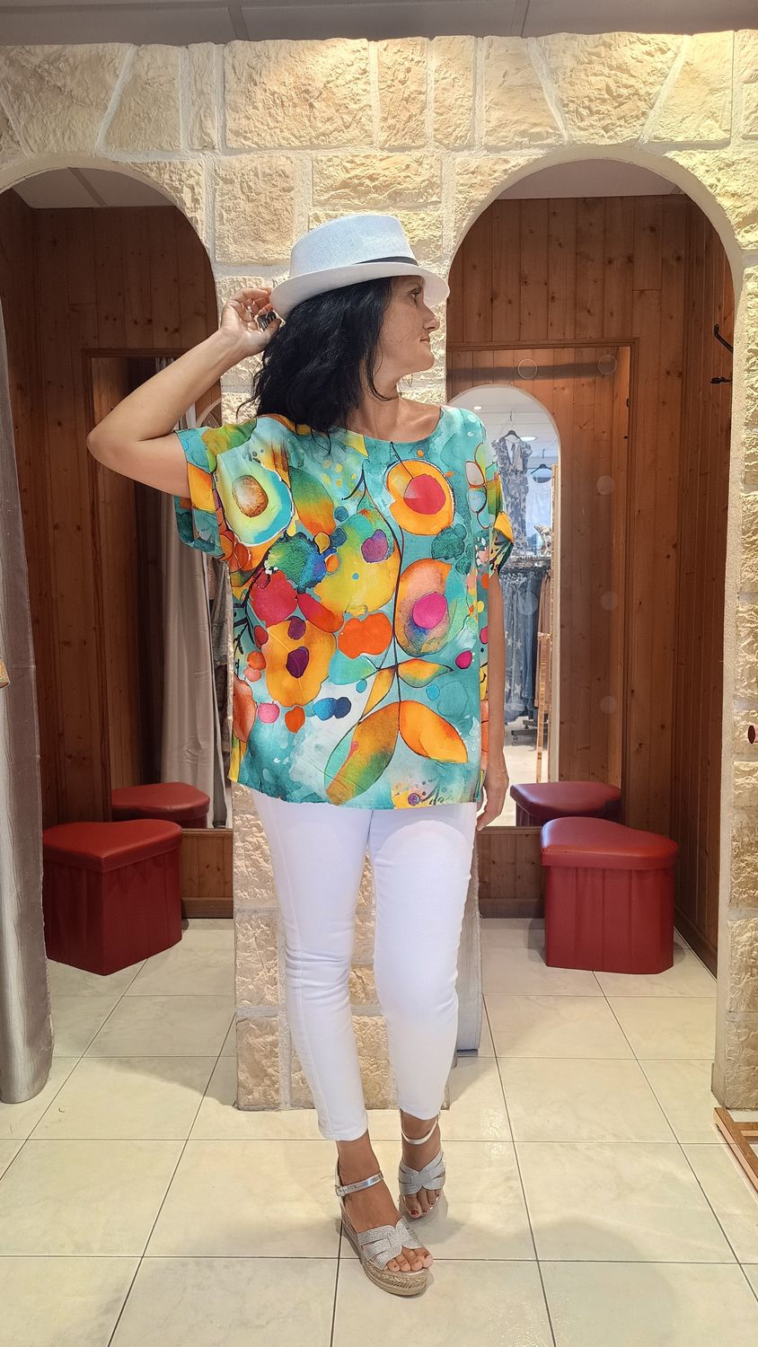 Blouse Rainbow vert d' eau 