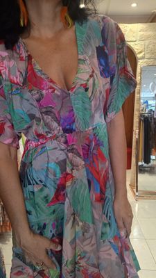 Robe courte Jungle multicolore