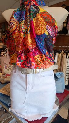 Ceinture irisée argentée