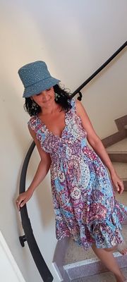 Robe imprimée Lovy bleu clair 