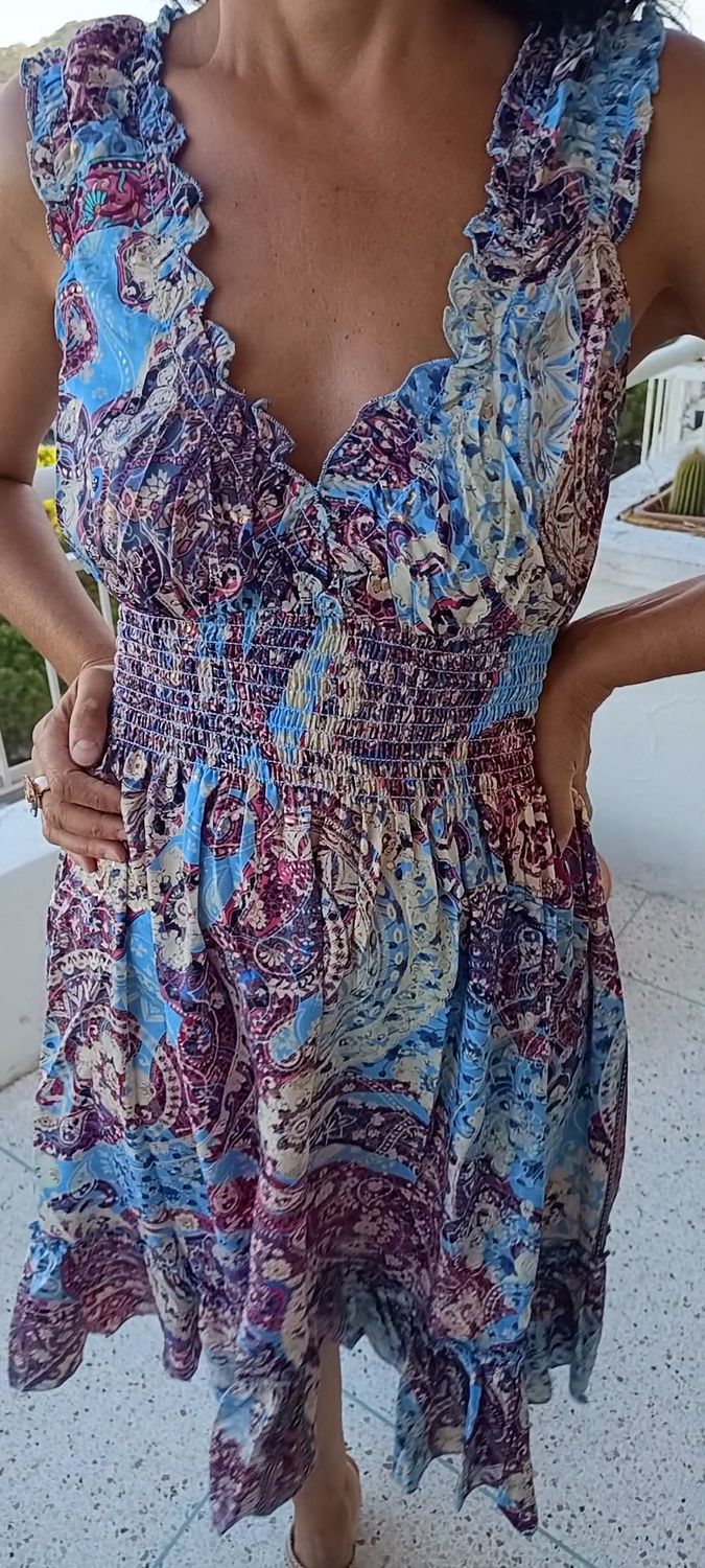 Robe imprimée Lovy bleu clair Robe imprimée Lovy bleu clair