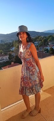 Robe imprimée Lovy bleu clair