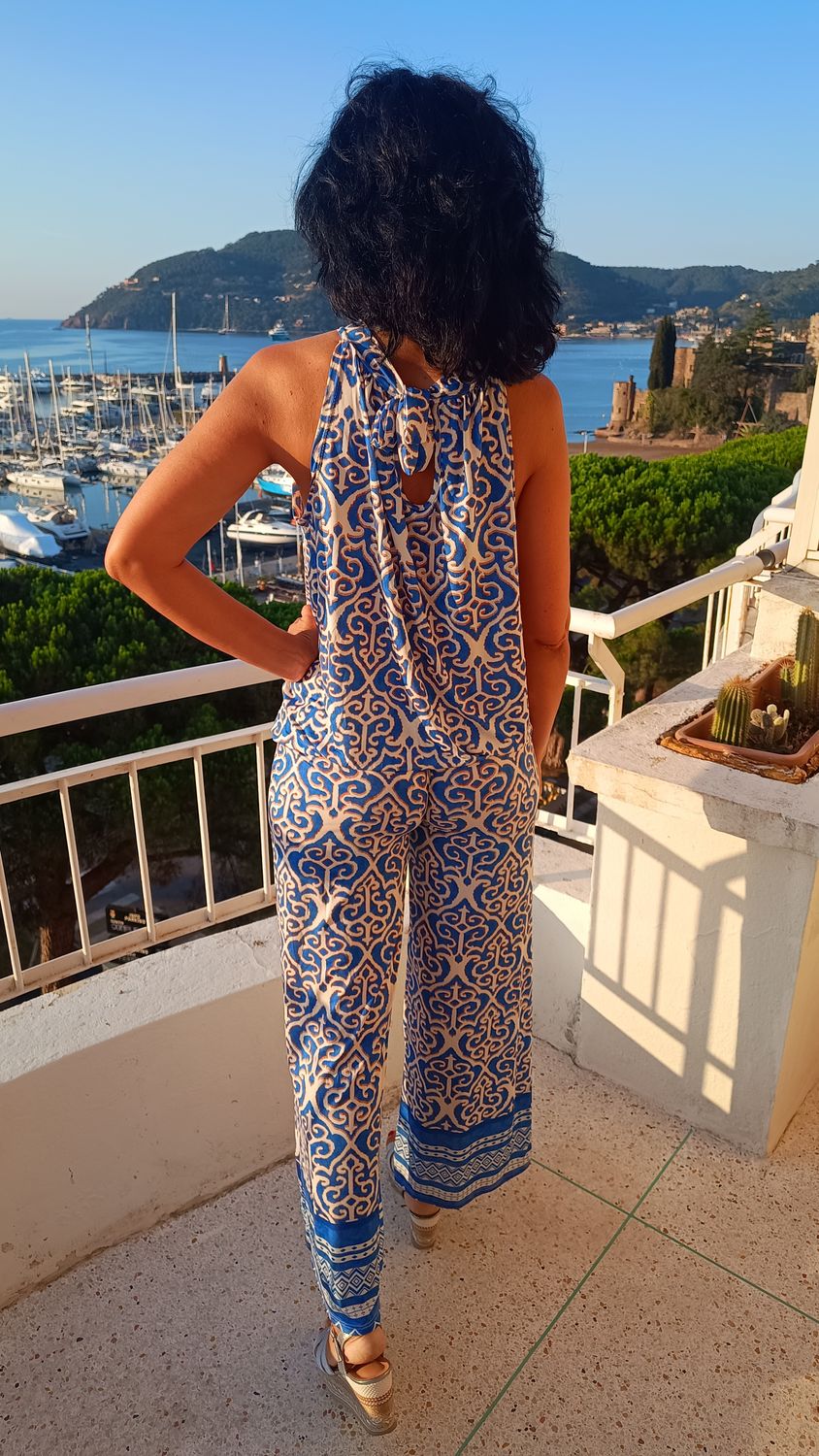 Ensemble Summer imprimé bleu royal 
