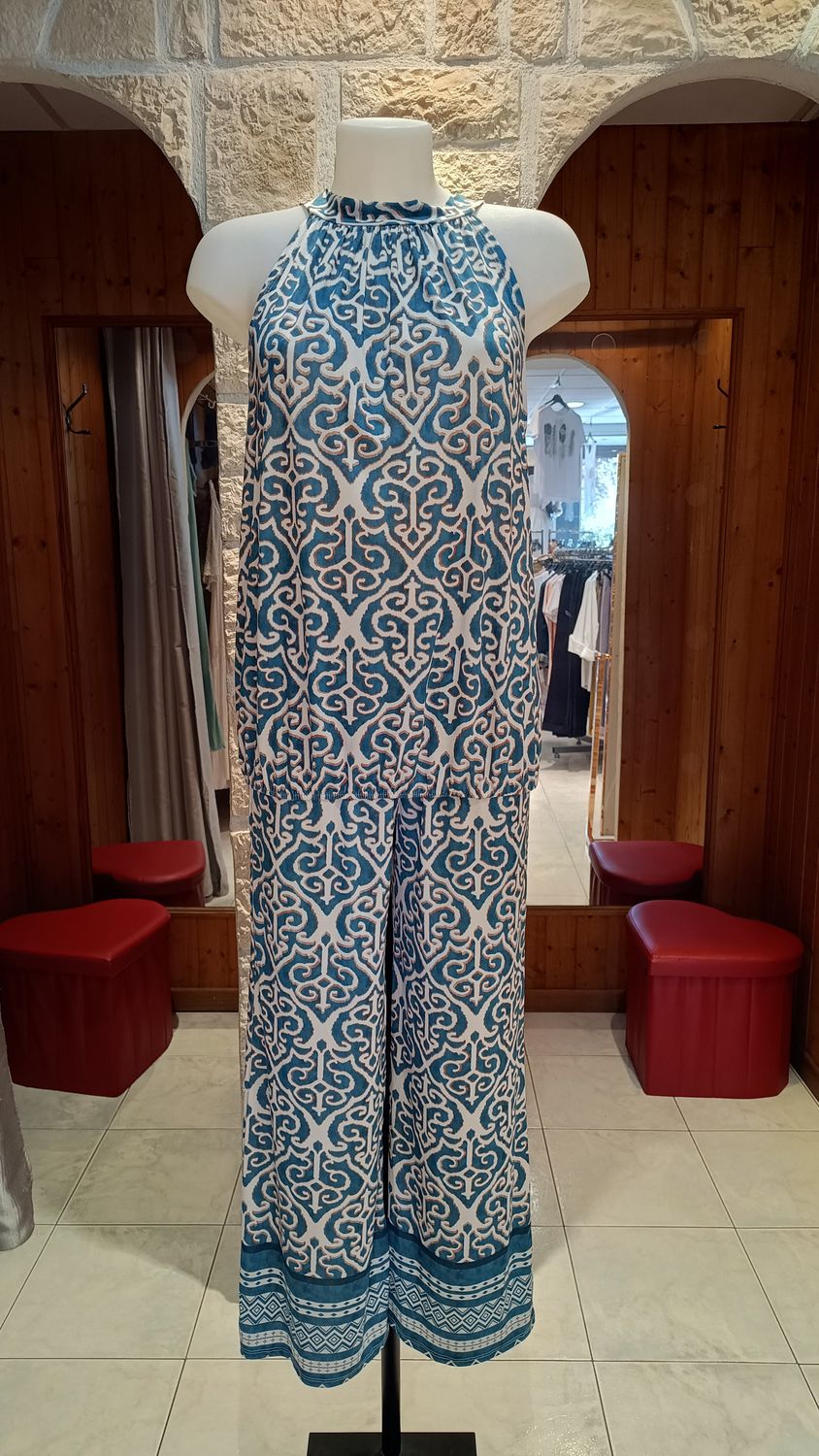Ensemble Summer imprimé bleu canard 