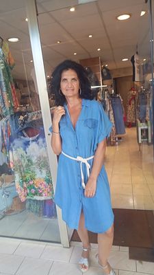 Robe chemisier jean bleu 