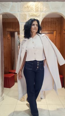 Manteau long écru 