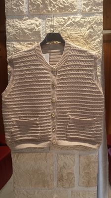 Gilet maille sans manches taupe 