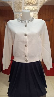 Gilet Céline strass blanc 