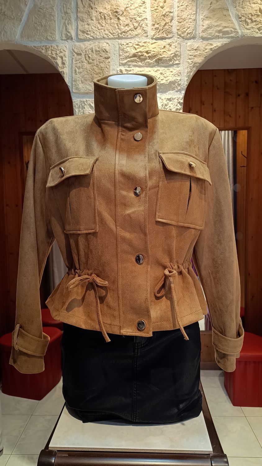 Blouson suédine camel