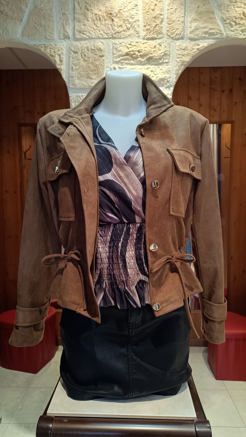 Blouson suédine chocolat