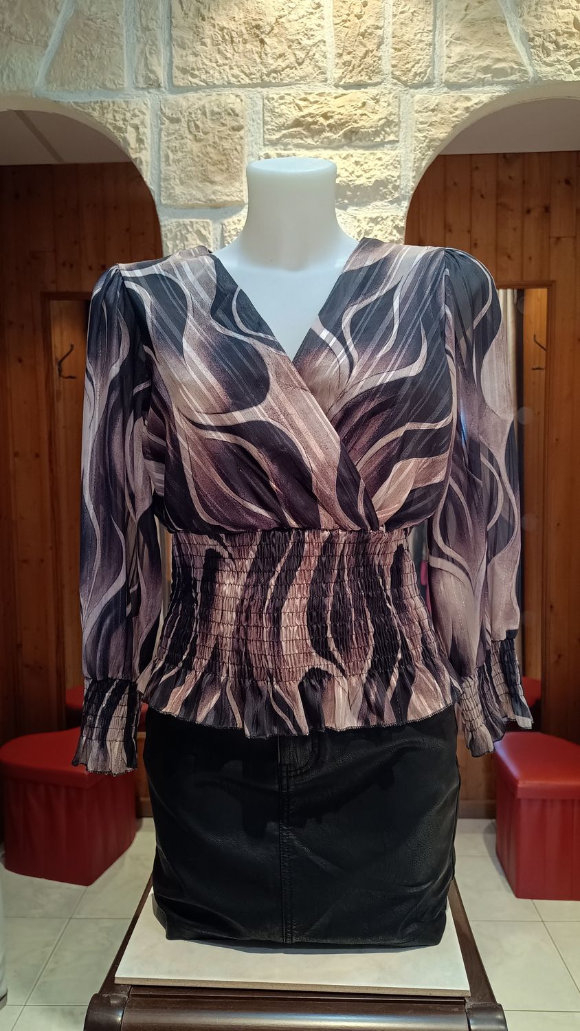Blouse croisée noir